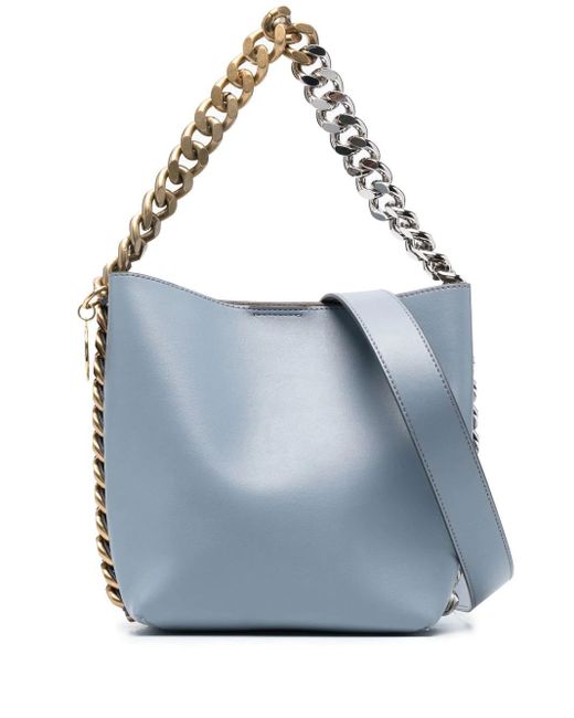 Stella McCartney Blue Frayme Chain-trim Tote Bag