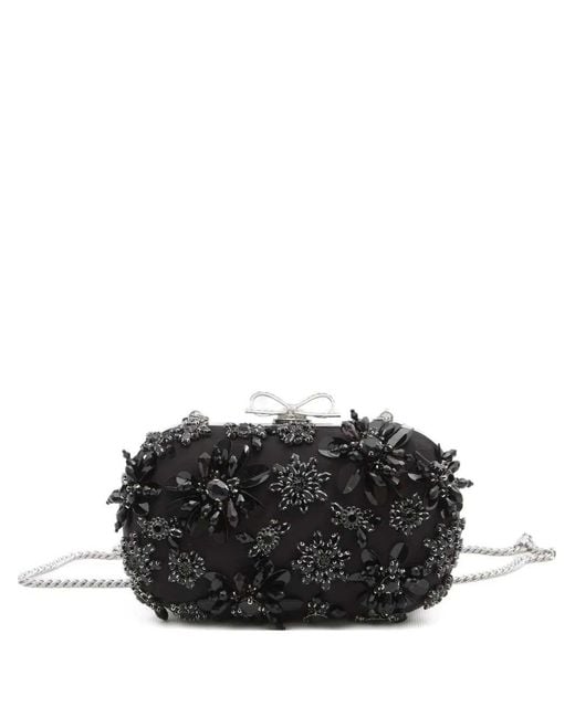 Self-Portrait Black Floral Clutch