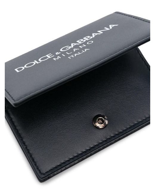 Dolce & Gabbana Black Leather Wallet With Logo Print for men