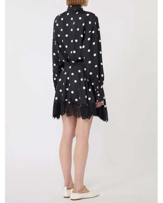 Sportmax Blue Short Dress With Lace