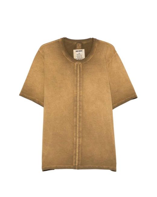 Uma Wang Natural T-Shirt With Detailed Stitching for men