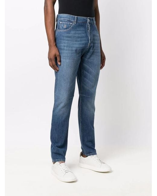 Brunello Cucinelli Blue Regular Denim Trousers for men