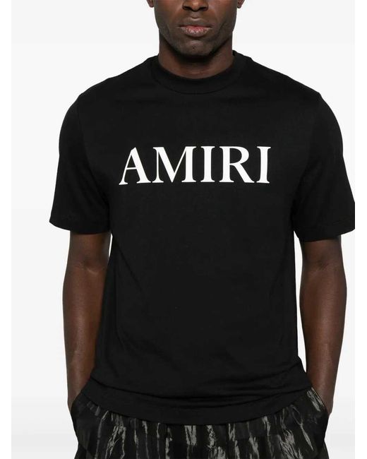 Amiri Black Rubberized Logo T-Shirt for men