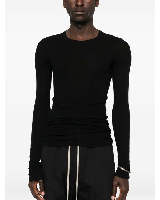 Rick Owens Black Rib Ls Tshirt for men