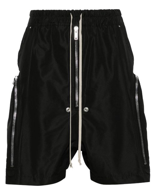 Shorts Con Zip di Rick Owens in Black da Uomo