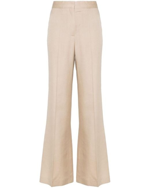 Stella McCartney Natural High-waisted Flared Trousers