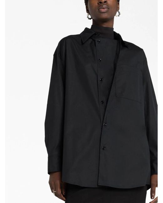 Lemaire Black Shirt With Inserts