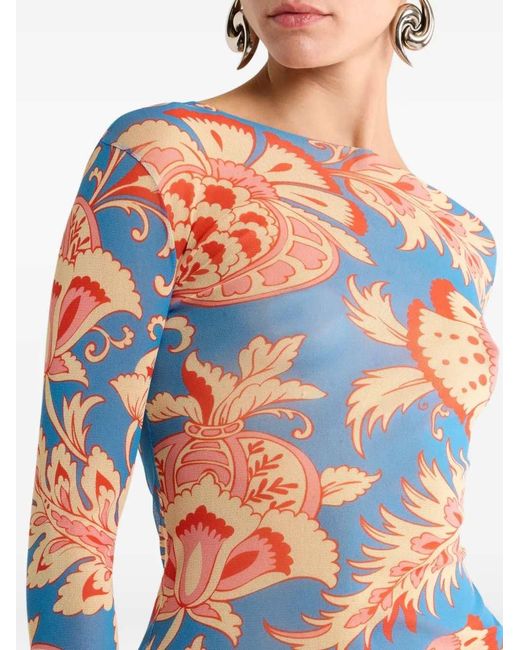 Etro Blue Floral Top