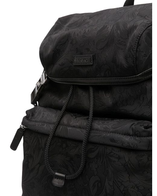 Versace Black Nylon Backpack for men