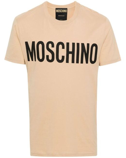 T-Shirt Con Stampa di Moschino in Natural da Uomo