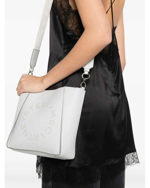 Stella McCartney White Shoulder Bag With Logo Detail