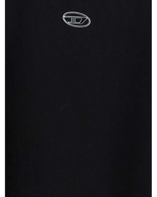 DIESEL Black Tank Top With Oval D Logo