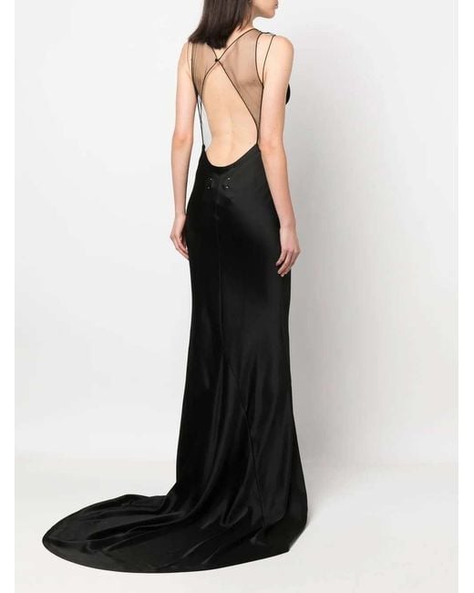 Maison Margiela Black Satin Evening Gown