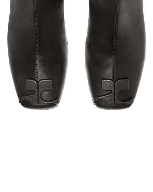 Courreges Black Reedition Ankle Boots With 70Mm Block Heel