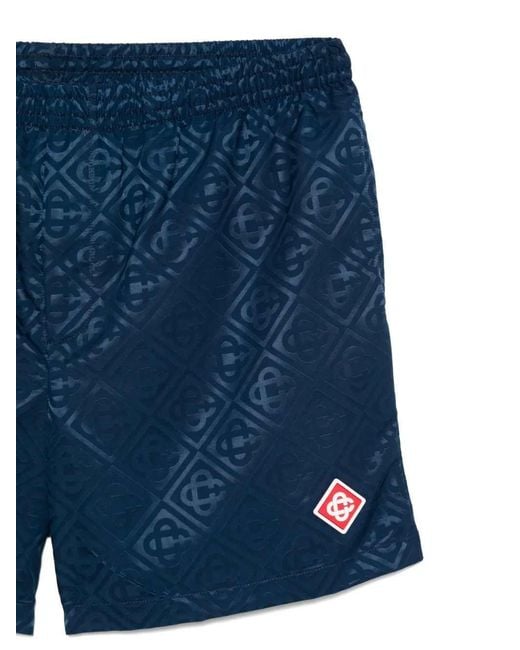 Casablanca Blue Monogrammed Jacquard Swim Shorts for men