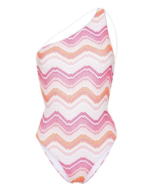 Missoni Pink Chevron Knit Swimsuit