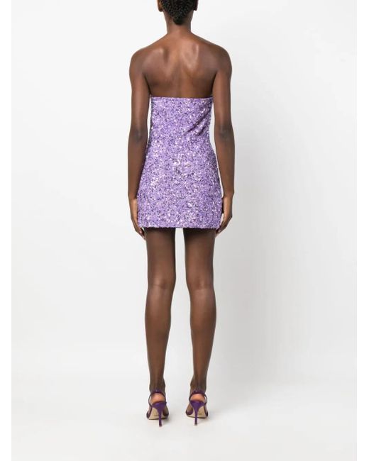 retroféte Purple Short Dress With Sequins