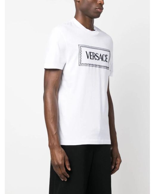 Versace White T-Shirt With Print for men