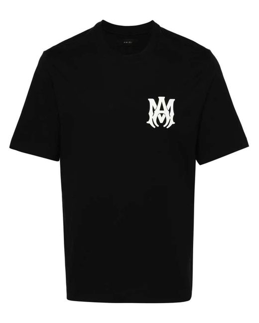 Amiri Black Monogram-Print T-Shirt for men