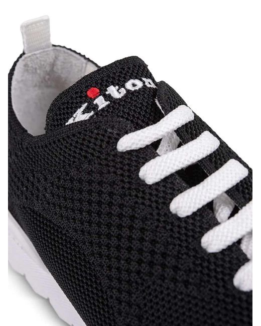 Kiton Black Lace-Up Sneakers for men