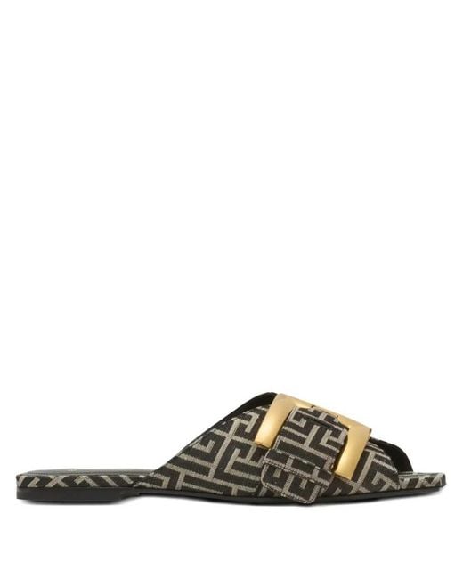Balmain Multicolor Anthem Monogrammed Sandals