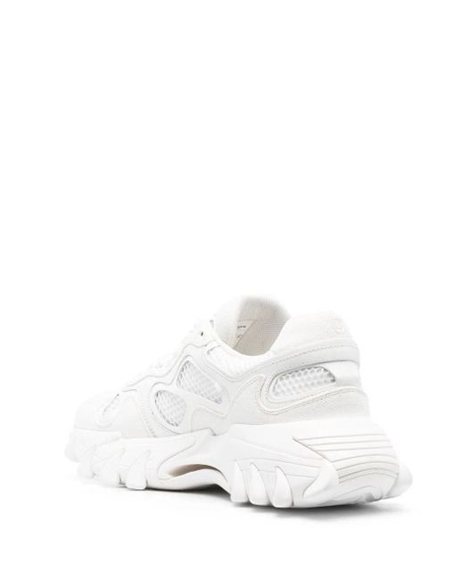 Balmain White Premium Canvas Sneakers.