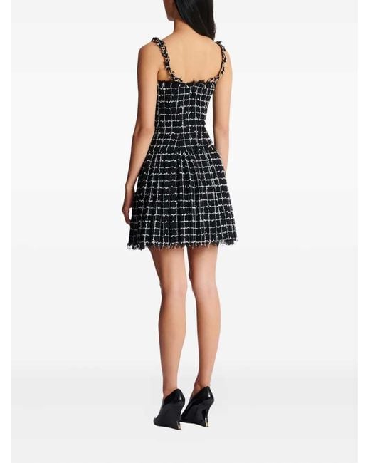 Balmain Black Tweed Dress With Chain
