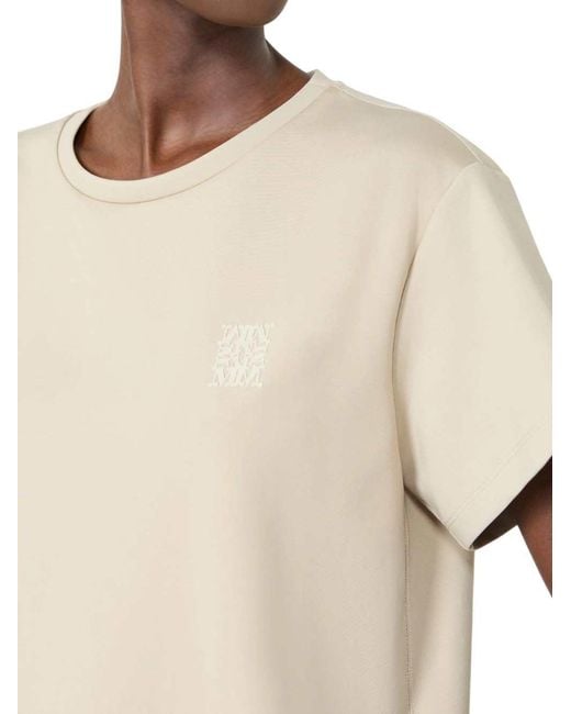 Max Mara White Short-Sleeved T-Shirt With A Slightly Boxy Silhouette