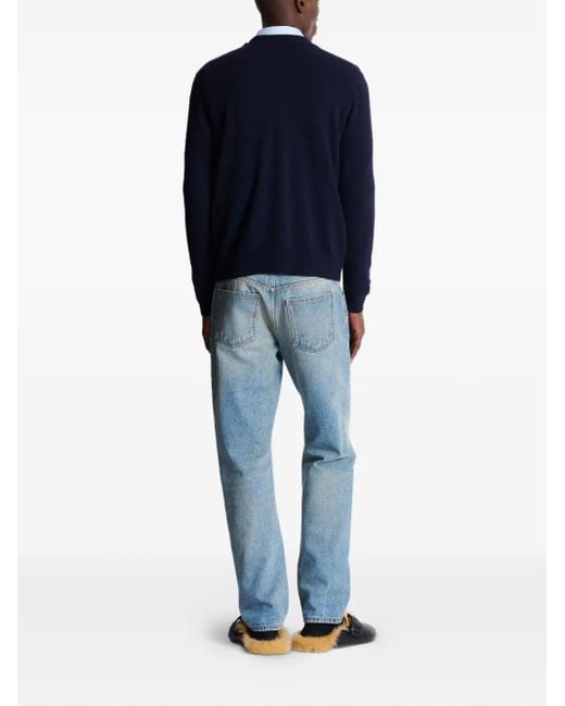 Balmain Blue 'Leone Catena' Button Sweater for men