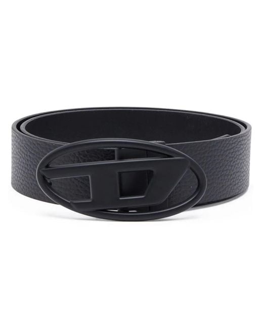 DIESEL Black B-1dr Logo-buckle Leather Belt for men