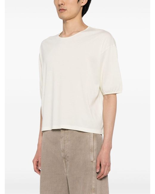 Lemaire White T-Shirt With Low Shoulder Sleeves for men