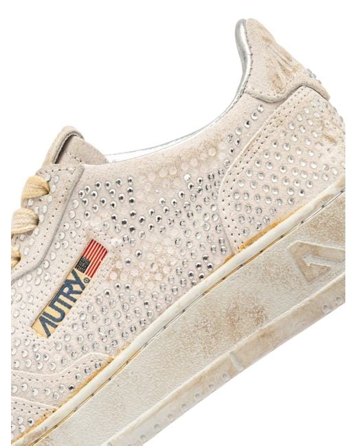 Autry White Medalist Low Crystal Sneakers