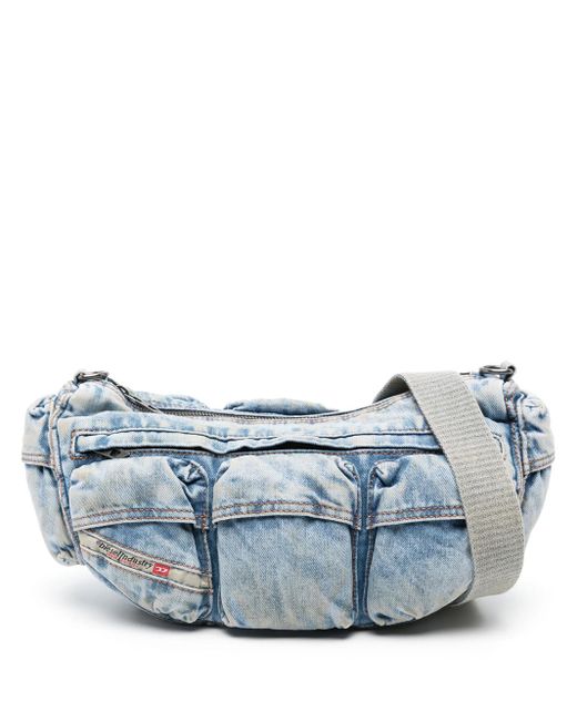 DIESEL Blue Re-Edition Travel 3000 Denim Shoulder Bag for men
