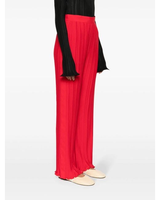 Lanvin Red Straight Trousers With Pleats