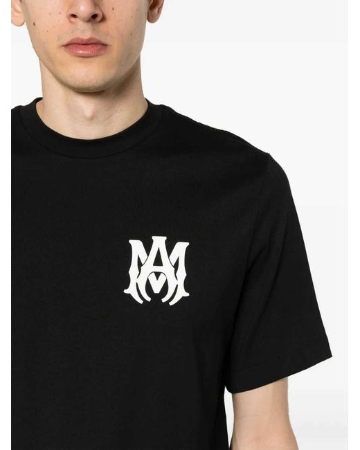 Amiri Black Monogram-Print T-Shirt for men