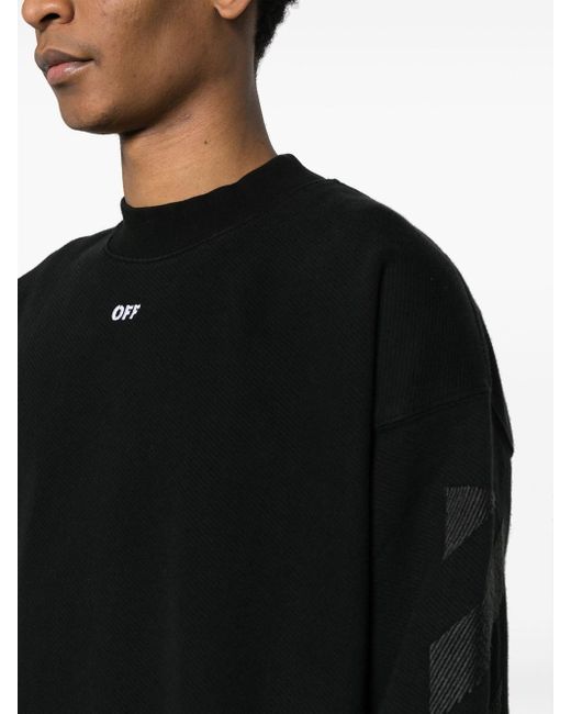 Off-White c/o Virgil Abloh Black Off- Diagonal Striped Sweatshirt for men
