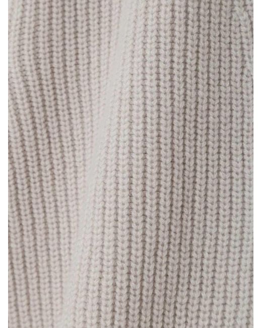 Lardini White Ribbed Cardigan With Patch Pockets for men