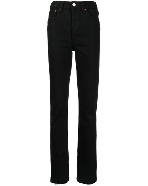 Re/done Black High-Waisted Skinny Jeans