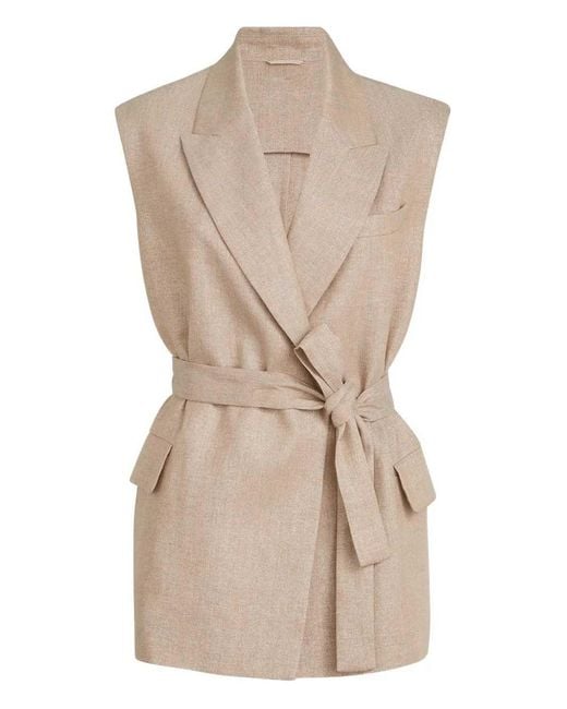 Brunello Cucinelli Natural Belted Jacket