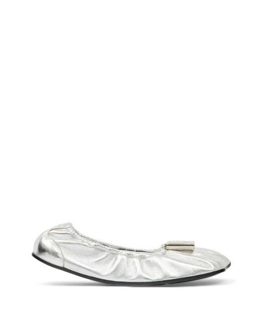 MM6 by Maison Margiela White Ballet Flats With Charm Details