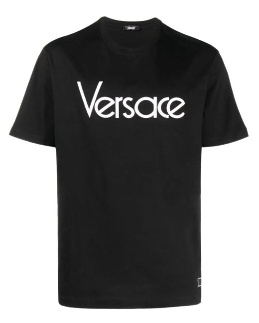 T-Shirt Con Ricamo di Versace in Black da Uomo