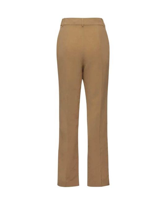 Magda Butrym Natural Tapered Trousers With Pleats