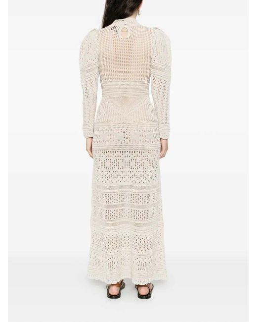 Isabel Marant White Dione Long-Sleeved Knit Dress