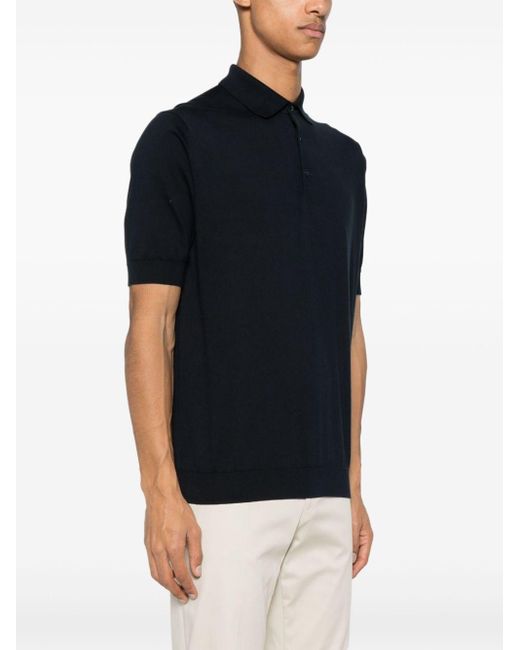 Lardini Black Polo Shirt With Embroidery for men