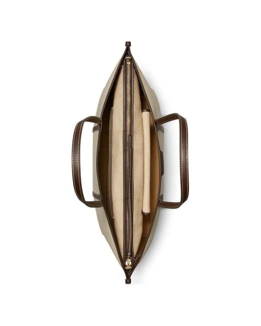 Tory Burch Natural Sac Cabas Perry En Toile