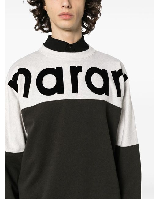 Isabel Marant Black Howley Sweatshirt With Intarsia for men