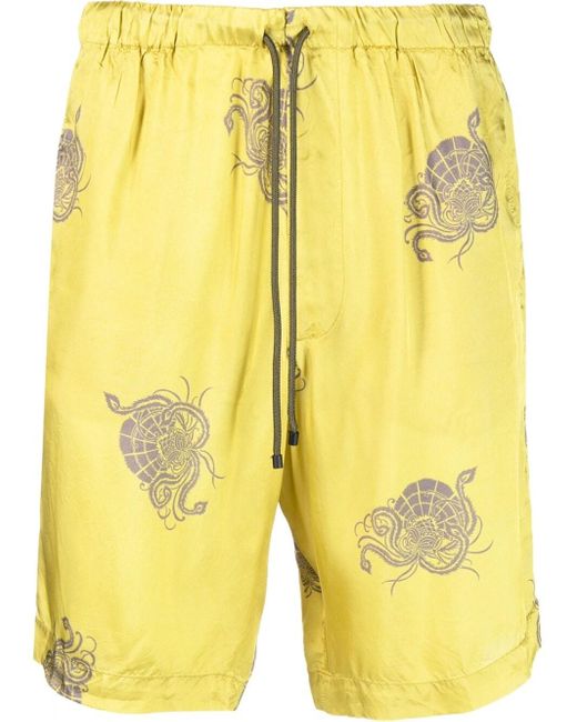 Shorts Loose Fit di Dries Van Noten in Yellow da Uomo