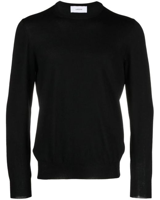 Lardini Black Crew Neck Sweater for men
