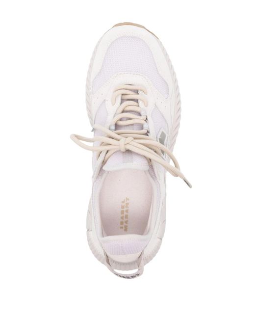 Isabel Marant White Ewie Sneakers With Mesh Inserts