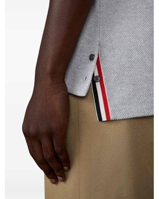 Thom Browne Gray T-Shirt With 4-Stripe Detail for men